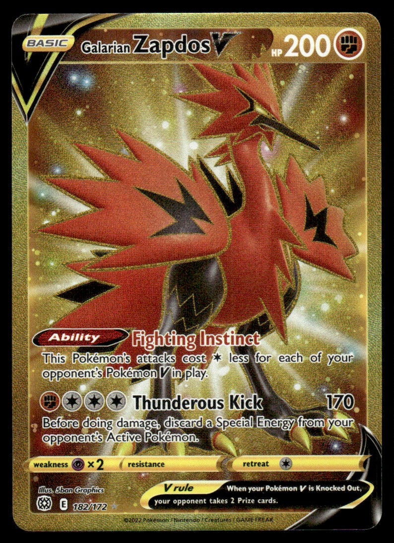 Galarian Zapdos V 182/172 - Brilliant Stars - Sword & Shield