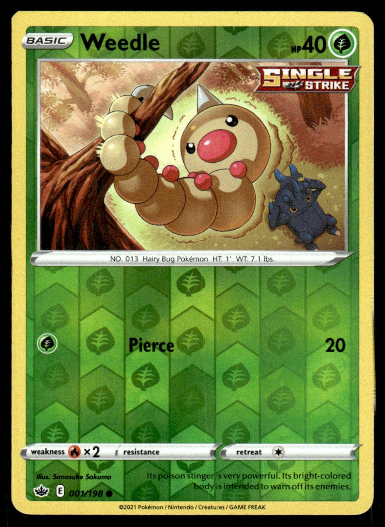 Weedle 001/198 Reverse - Chilling Reign - Sword & Shield