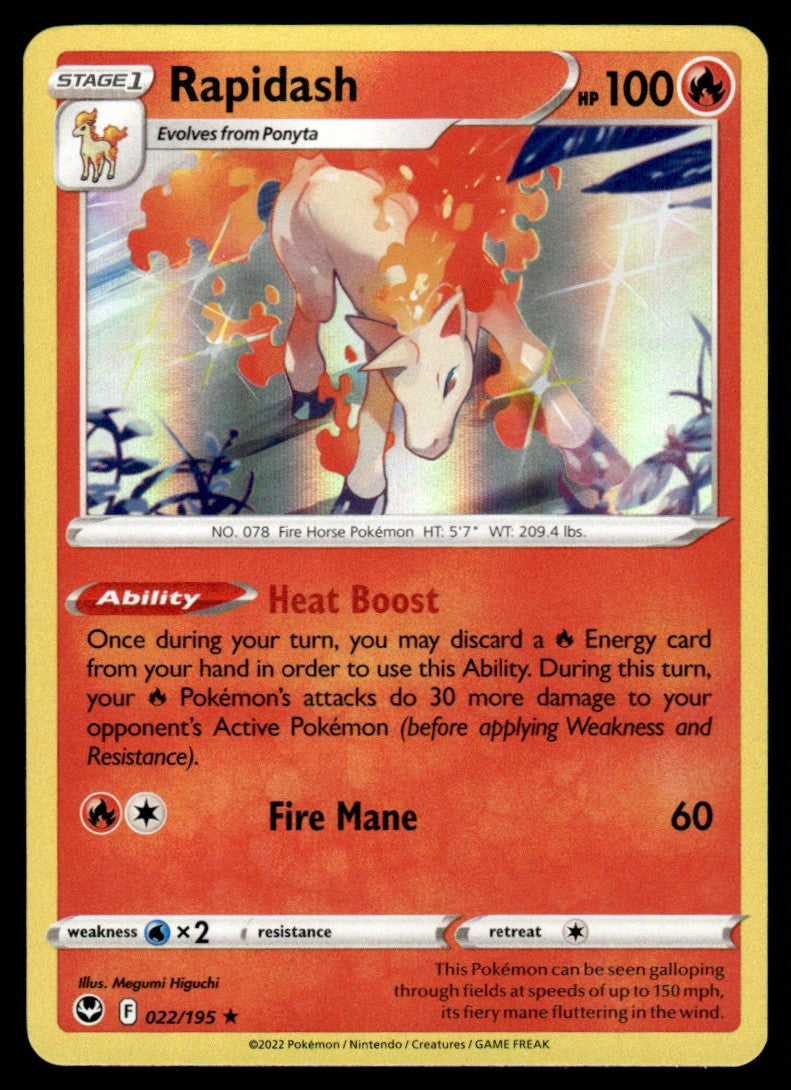 Rapidash 022/195 Holo - Silver Tempest - Sword & Shield