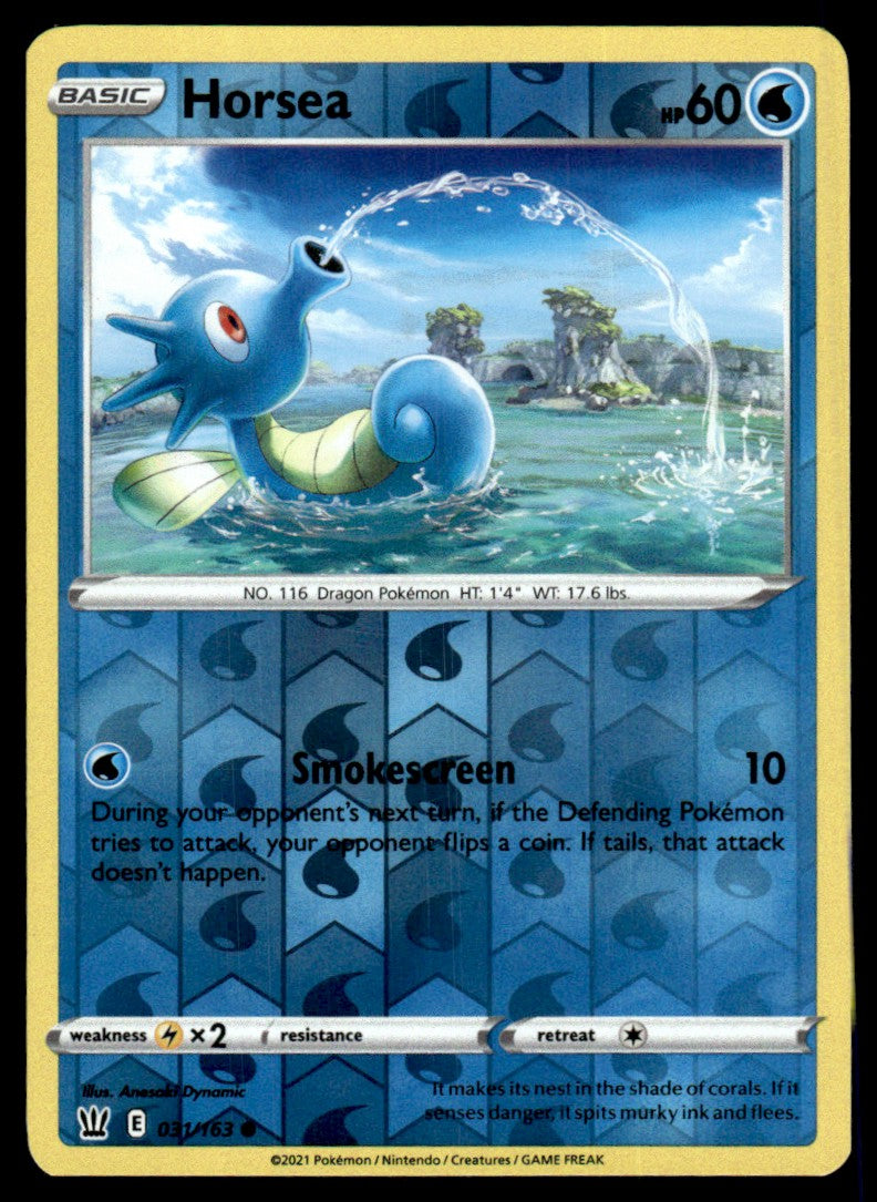 Horsea 031/163 Reverse - Battle Styles - Sword & Shield