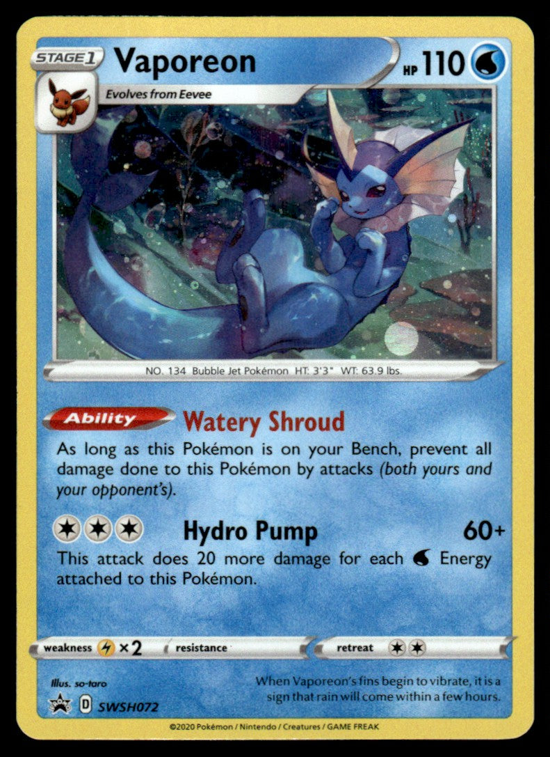 Vaporeon (Cosmo Holo) SWSH072/PRSS - Sword & Shield Promos - Sword & Shield