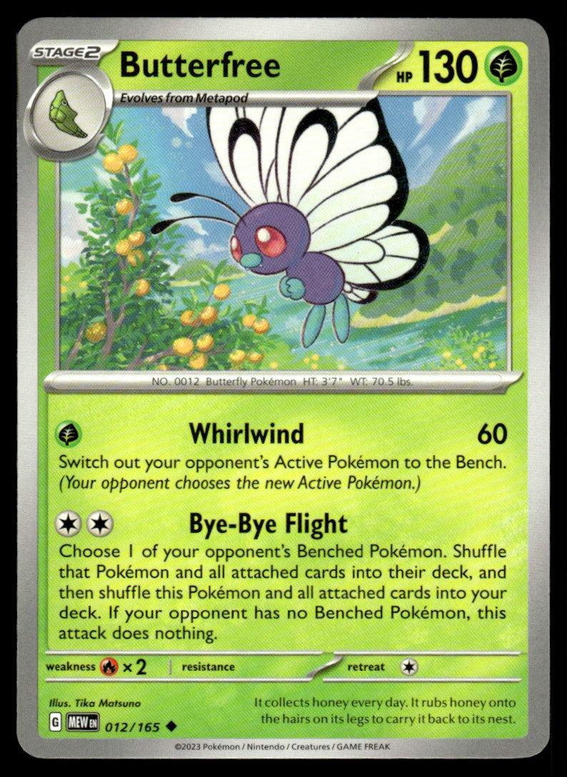 Butterfree 012/165 Uncomon - Scarlet & Violet - 151 - Scarlet & Violet