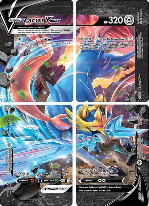Zacian V-Union - Sword & Shield Promos - Sword & Shield Set de 4 SWSH163 SWSH164 SWSH165 SWSH166