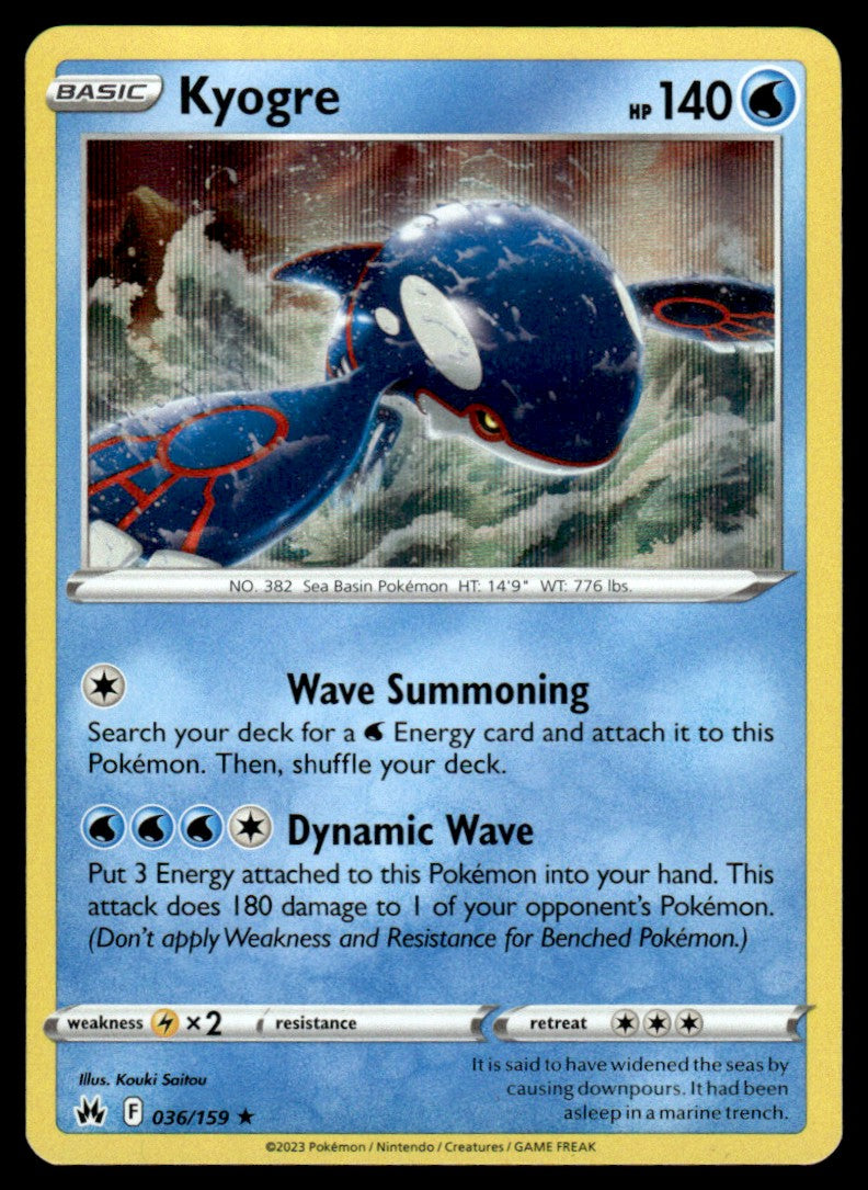 Kyogre 036/159 Holo - Crown Zenith - Sword & Shield