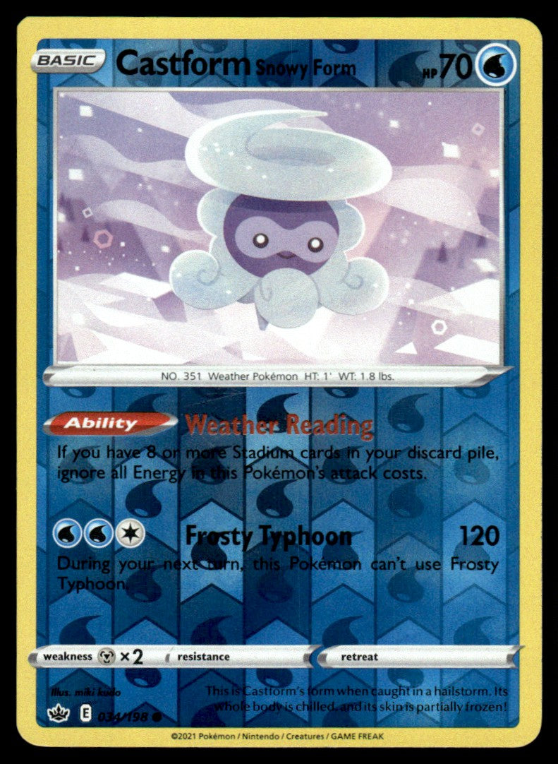 Castform Snowy Form 034/198 Reverse - Chilling Reign - Sword & Shield