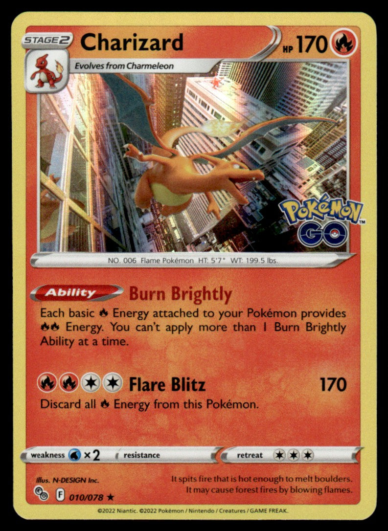 Charizard 010/078 Holo - Pokémon GO - Sword & Shield