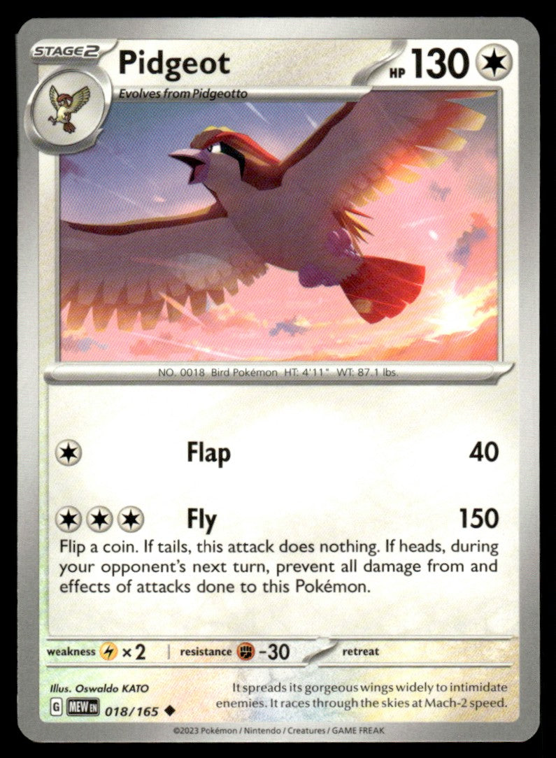 Pidgeot 018/165 Uncomon - Scarlet & Violet - 151 - Scarlet & Violet
