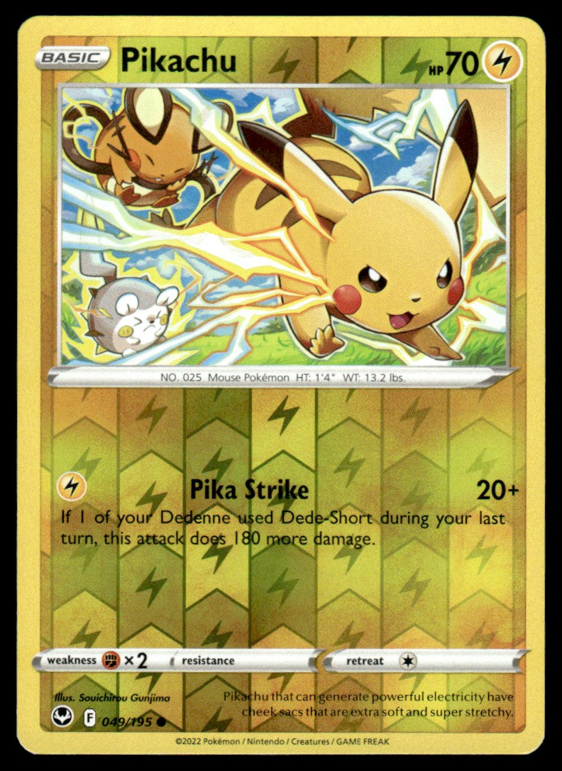 Pikachu 049/195 Reverse - Silver Tempest - Sword & Shield