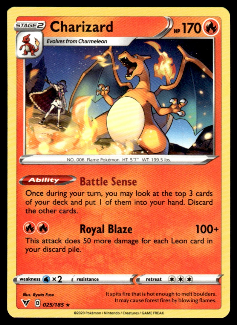 Charizard 025/185 Rare - Vivid Voltage - Sword & Shield