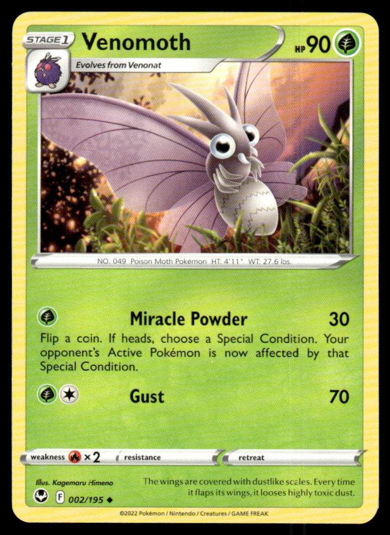 Venomoth 002/195 Uncomon - Silver Tempest - Sword & Shield