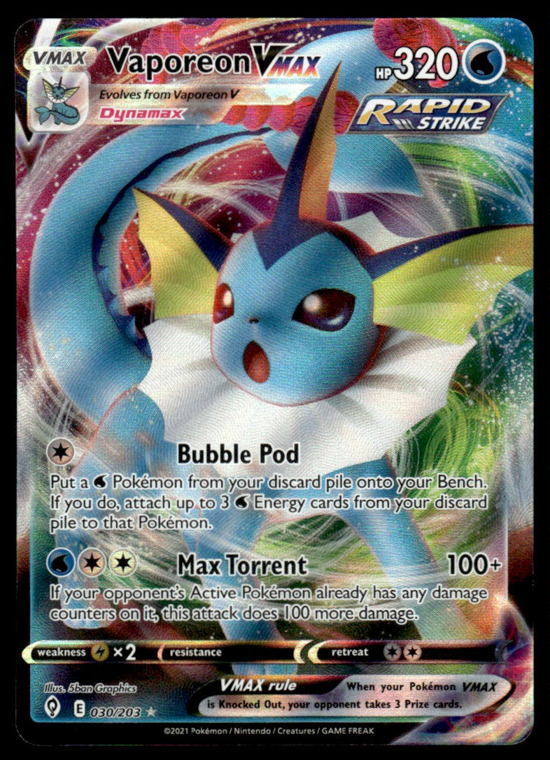 Vaporeon VMAX 030/203 - Evolving Skies - Sword & Shield