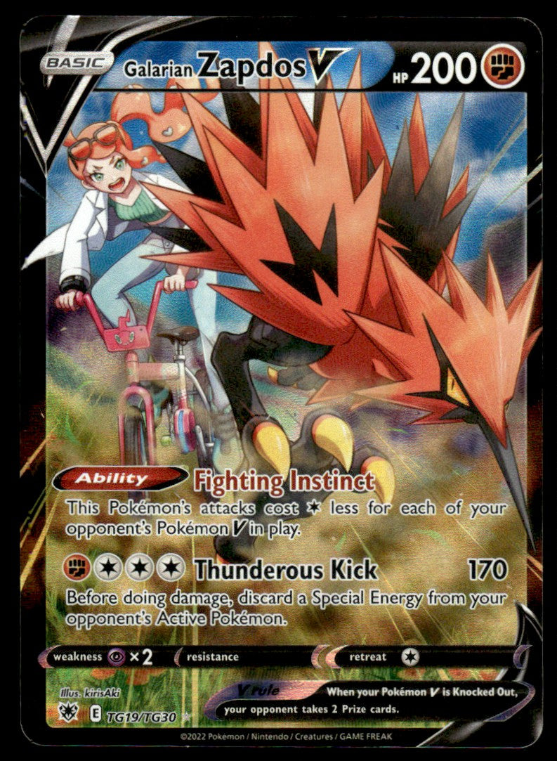 Carta Pokemon Galarian Zapdos V Ultra Rare - TG19/TG30, Astral Radiance, Trainer Gallery