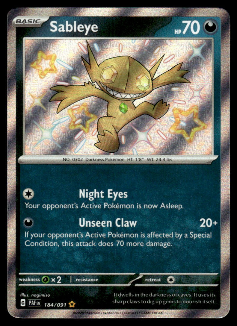 Sableye 184/091 - Paldean Fates - Scarlet & Violet