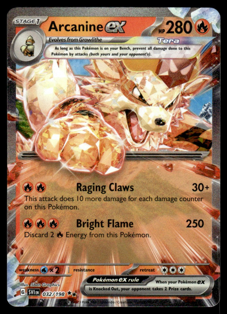 Arcanine ex 032/198 - Scarlet & Violet Base Set - Scarlet & Violet