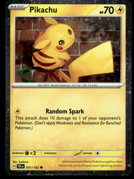 Pikachu (Cosmo Holo) 051/162 - Temporal Forces - Scarlet & Violet