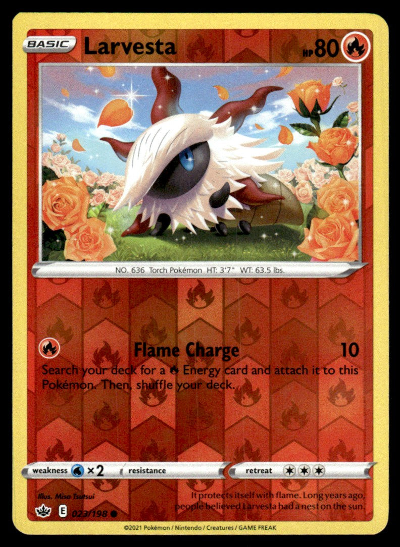 Larvesta 023/198 Reverse - Chilling Reign - Sword & Shield