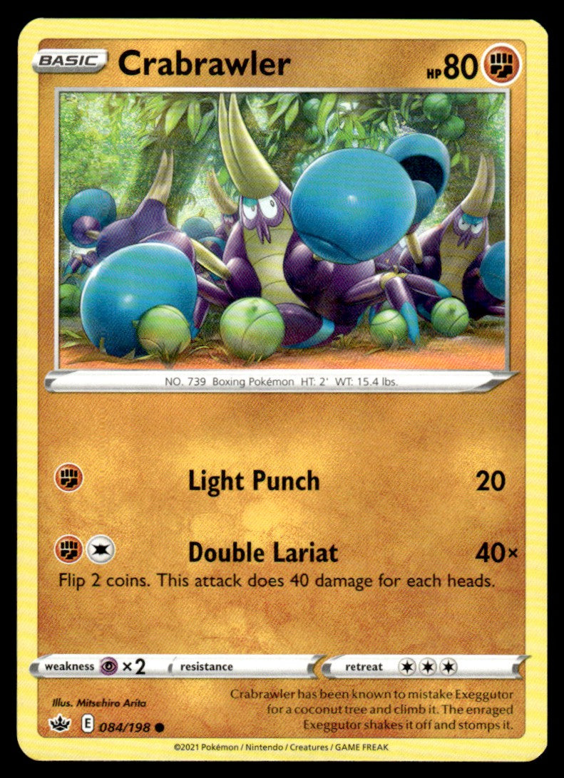 crabrawler pokemon card Crabrawler 084/198 Comun - Chilling Reign