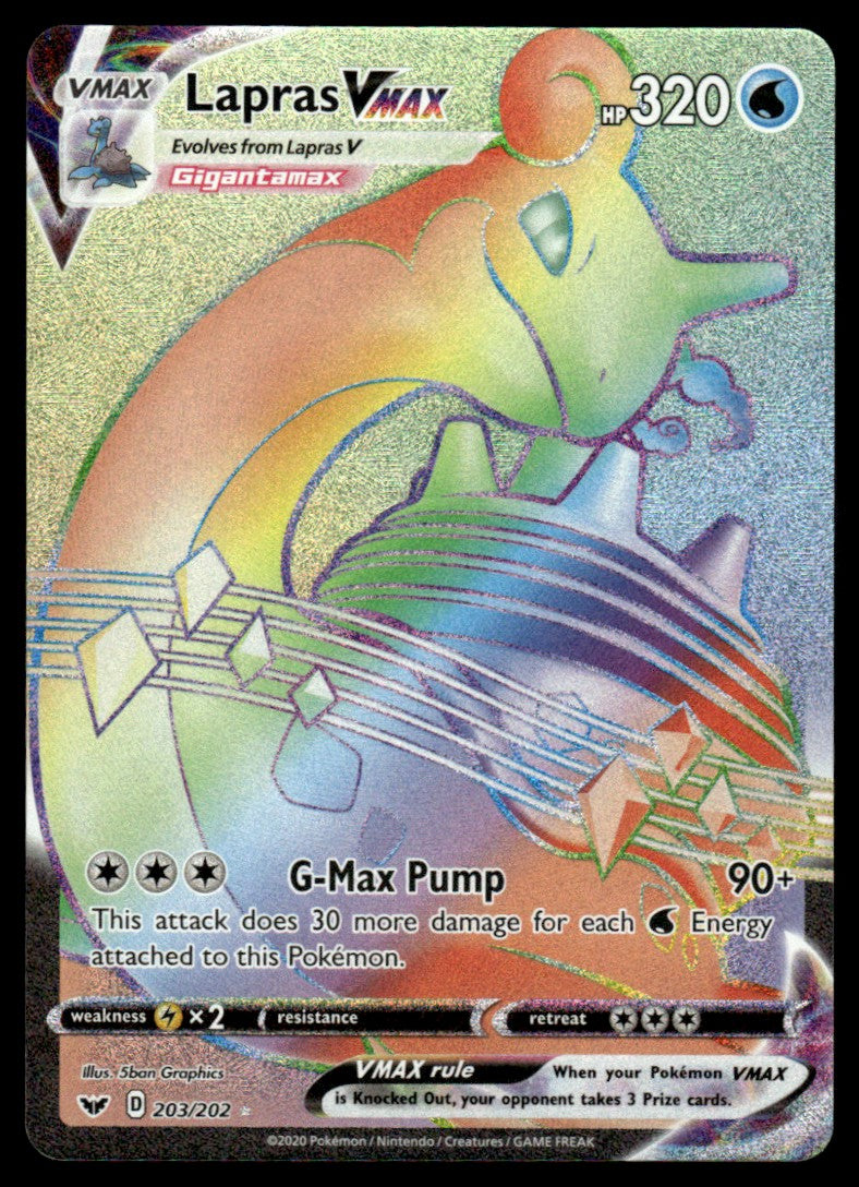 Lapras VMAX 203/202 - Sword & Shield Base Set - Sword & Shield