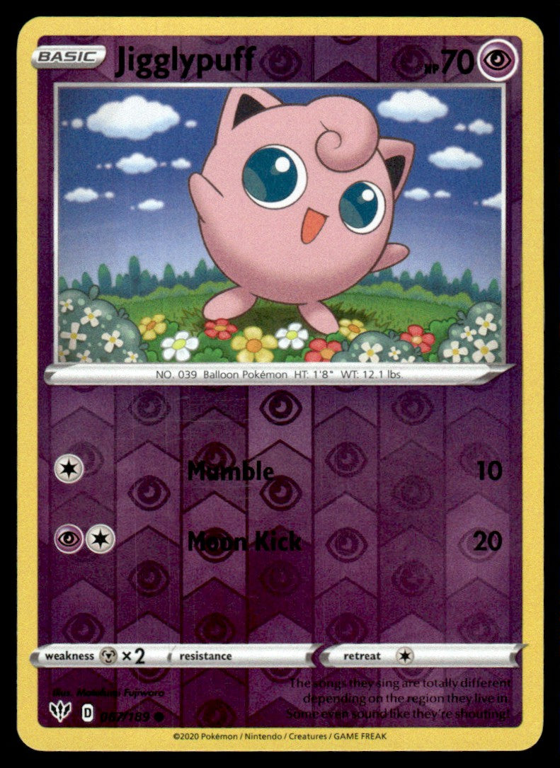 Jigglypuff 067/189 Reverse - Darkness Ablaze - Sword & Shield