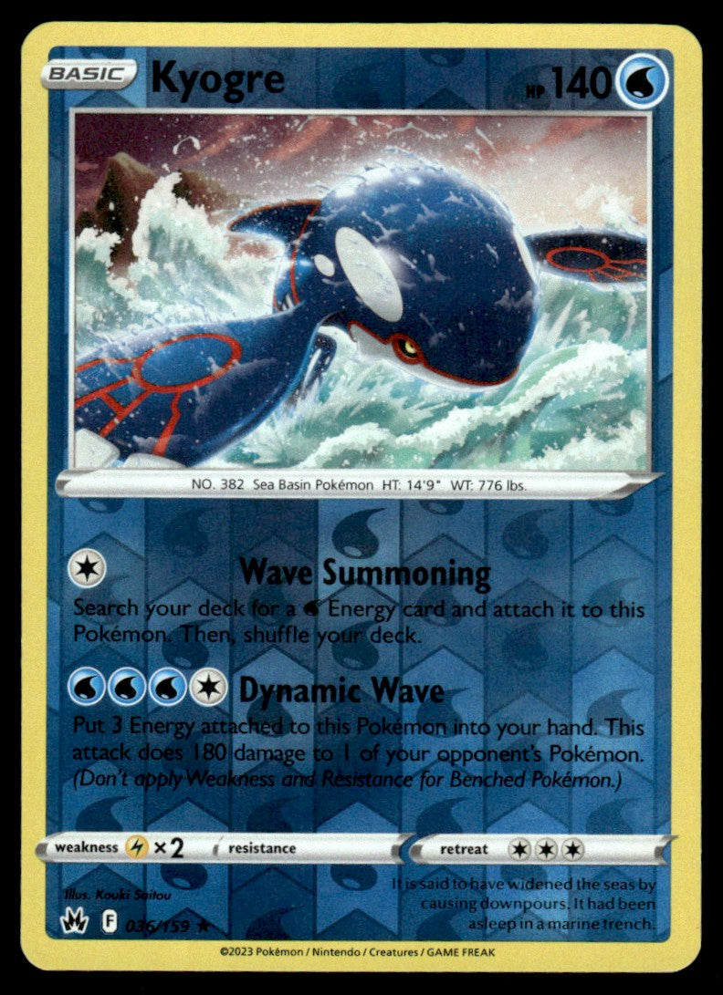 Kyogre 036/159 Reverse - Crown Zenith - Sword & Shield