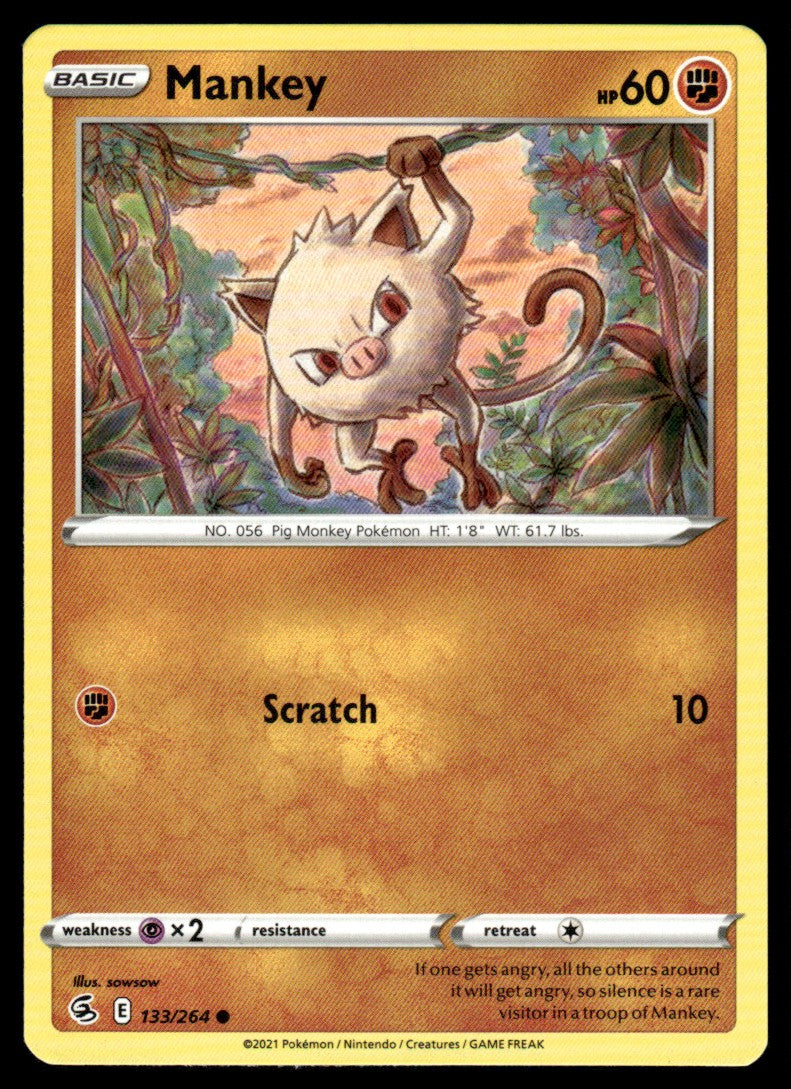 Mankey 133/264 Comun - Fusion Strike - Sword & Shield