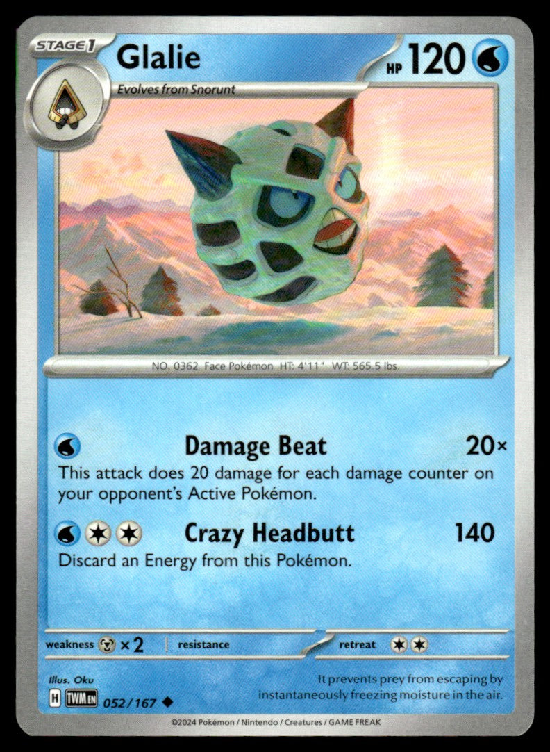 Glalie 052/167 Uncomon - Twilight Masquerade - Scarlet & Violet