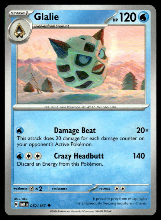 Glalie 052/167 Uncomon - Twilight Masquerade - Scarlet & Violet
