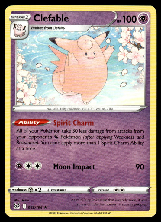 Clefable 063/196 Rare - Lost Origin - Sword & Shield
