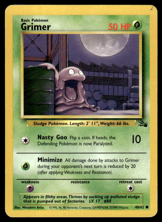 LP Grimer 48 No Holo - Fossil