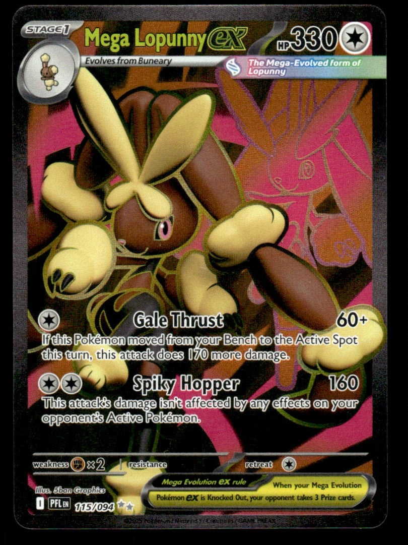 Mega Lopunny ex 115/094 - Phantasmal Flames - Mega Evolution