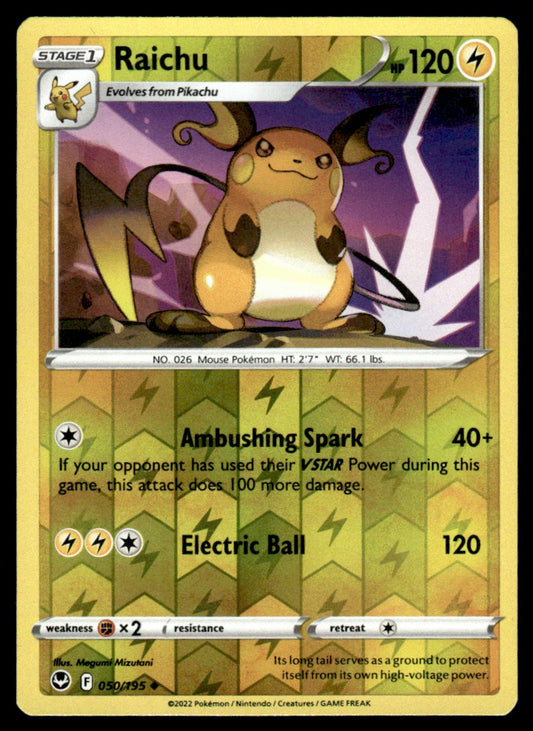 Raichu 050/195 Reverse - Silver Tempest - Sword & Shield