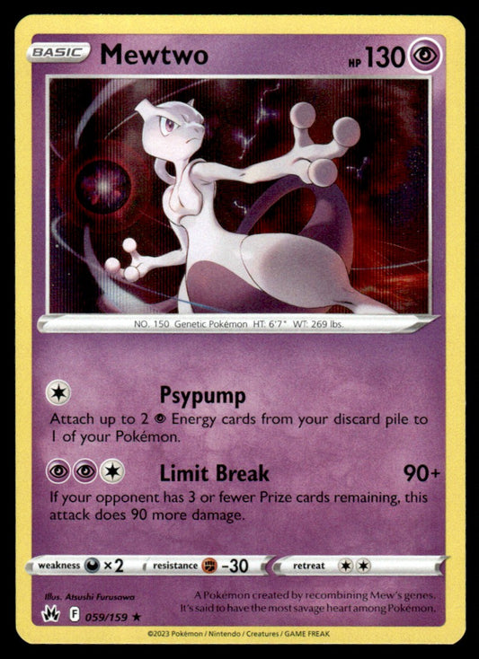 Mewtwo 059/159 Holo - Crown Zenith - Sword & Shield