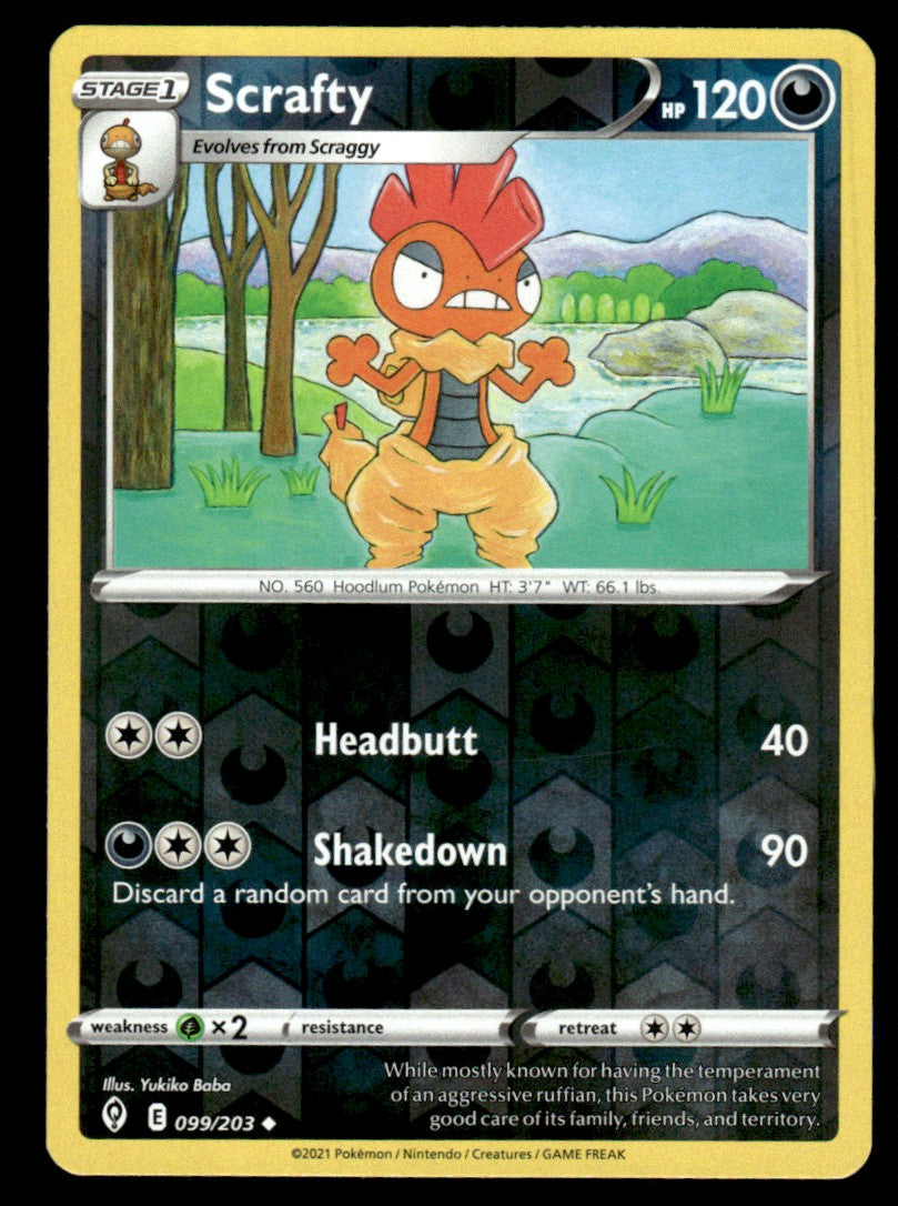 Scrafty 099/203 Reverse - Evolving Skies - Sword & Shield