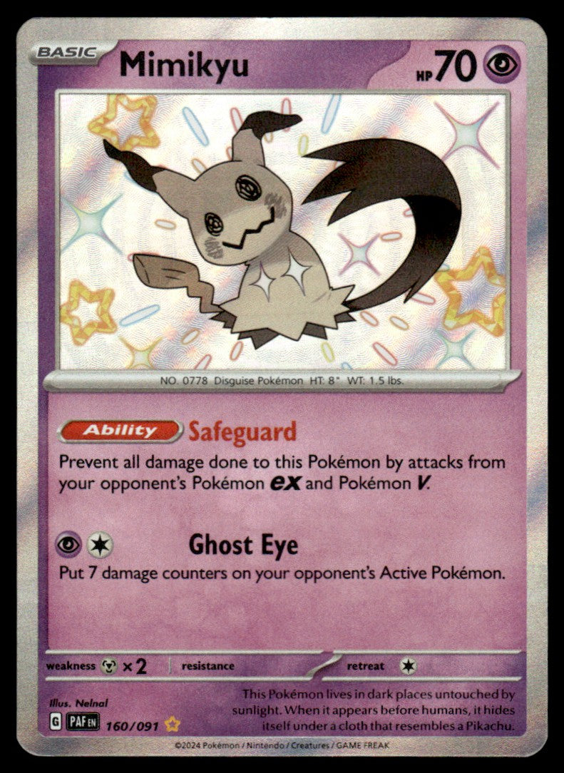 Mimikyu 160/091 - Paldean Fates - Scarlet & Violet