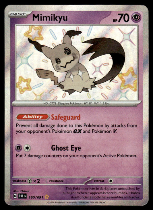 Mimikyu 160/091 - Paldean Fates - Scarlet & Violet