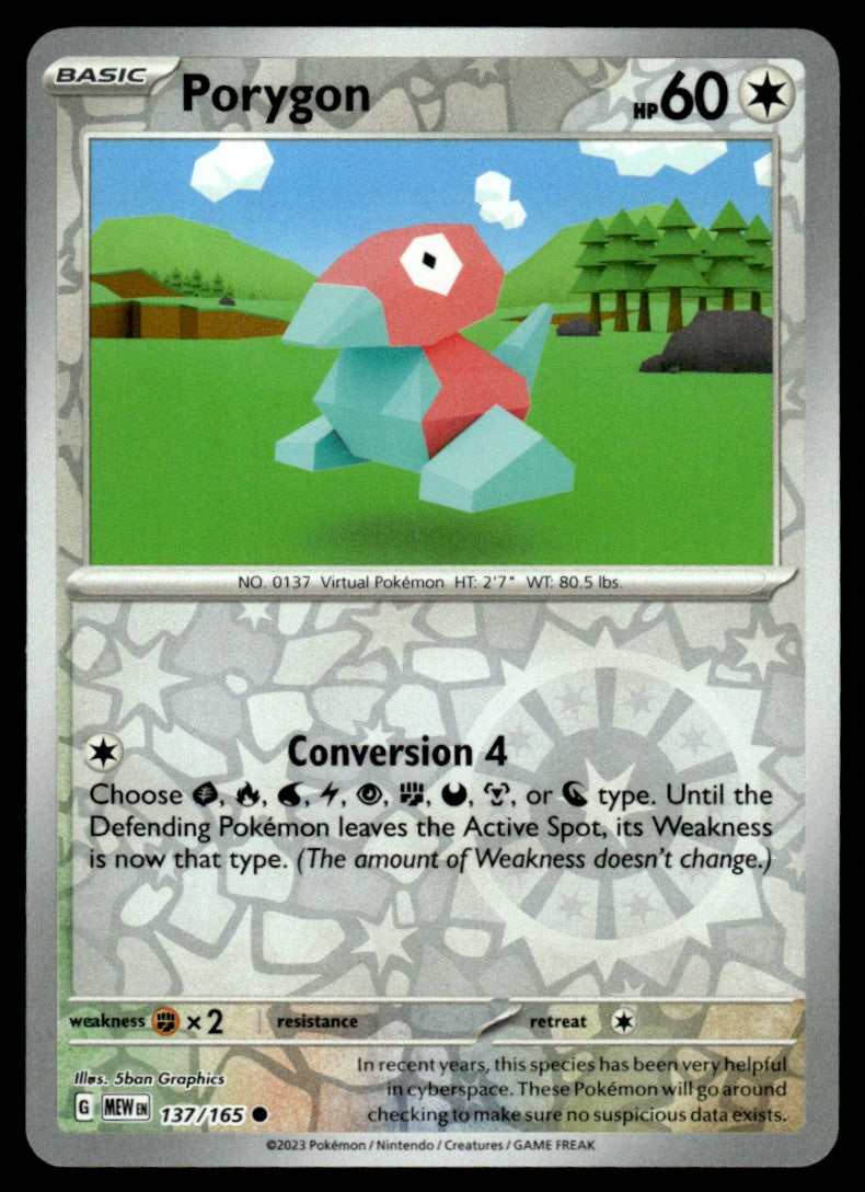 Porygon 137/165 Reverse - Scarlet & Violet - 151 - Scarlet & Violet
