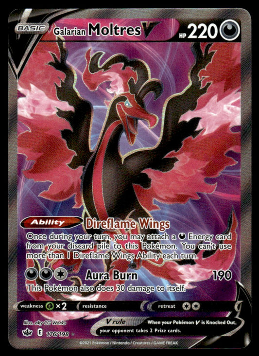 Galarian Moltres V 176/198 - Chilling Reign - Sword & Shield
