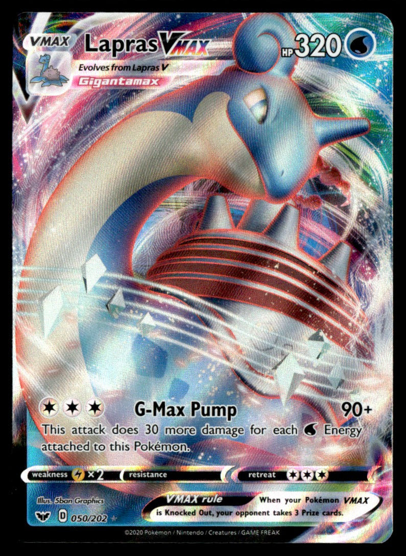Lapras VMAX 050/202 - Sword & Shield Base Set - Sword & Shield