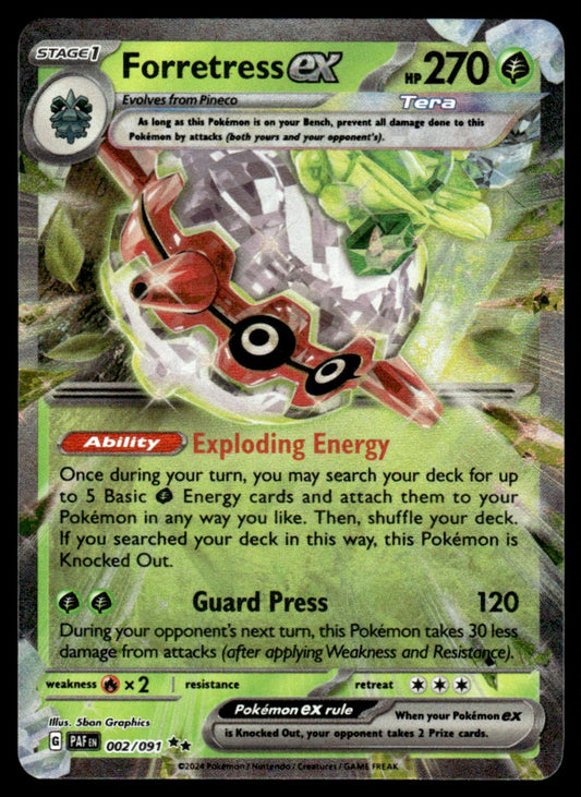 Forretress ex 002/091 - Paldean Fates - Scarlet & Violet