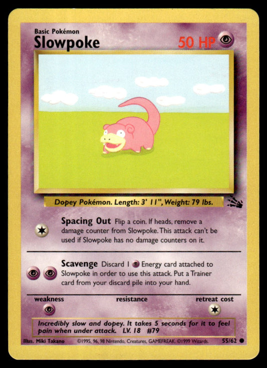 LP Slowpoke 55 No Holo - Fossil