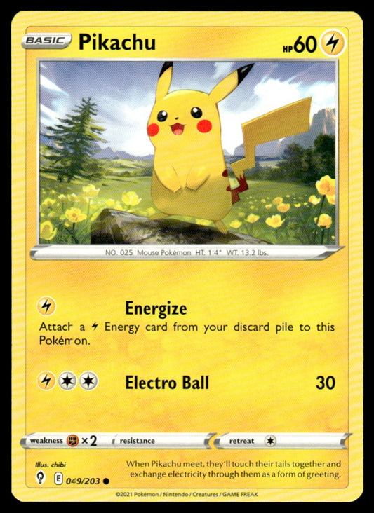 Pikachu 049/203 Comun - Evolving Skies - Sword & Shield