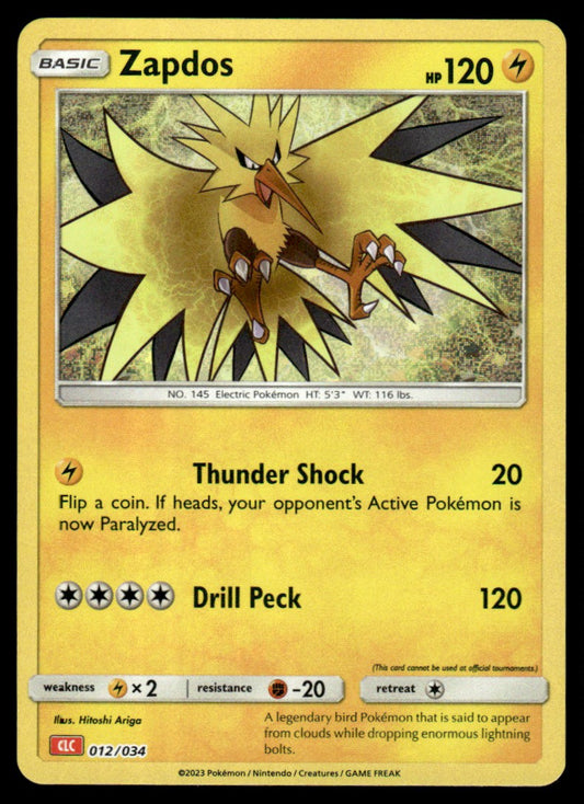 Zapdos 012/034 - Trading Card Game Classic
