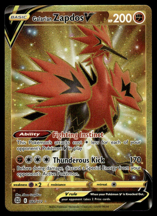 Galarian Zapdos V 182/172 - Brilliant Stars - Sword & Shield