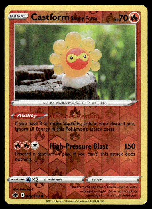 Castform Sunny Form 022/198 Reverse - Chilling Reign - Sword & Shield