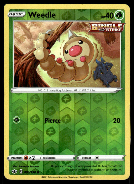 Weedle 001/198 Reverse - Chilling Reign - Sword & Shield