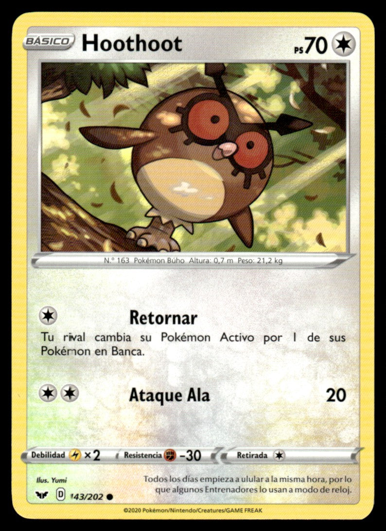 Hoothoot 143/202 Comun - Sword & Shield Base Set - Sword & Shield