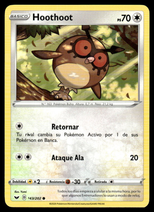 Hoothoot 143/202 Comun - Sword & Shield Base Set - Sword & Shield