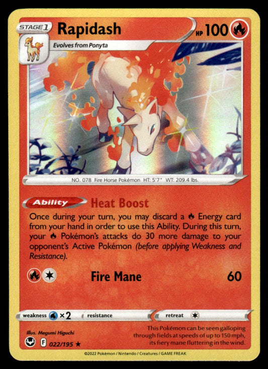 Rapidash 022/195 Holo - Silver Tempest - Sword & Shield