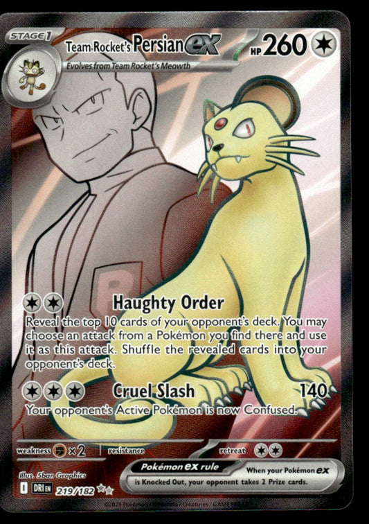 Team Rocket's Persian ex 219/182 - Destined Rivals - Scarlet & Violet
