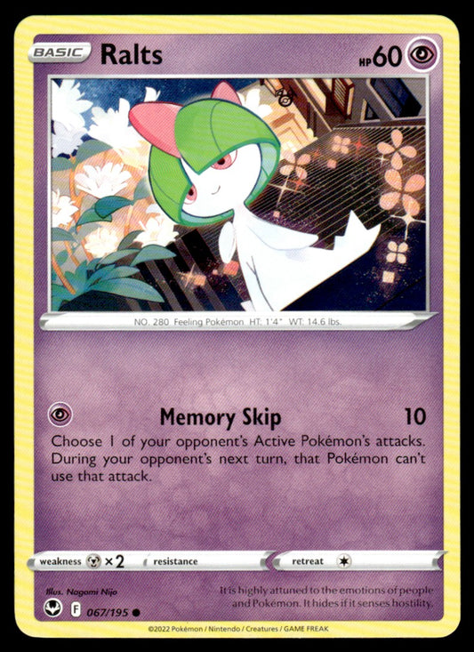 Ralts 067/195 Comun - Silver Tempest - Sword & Shield